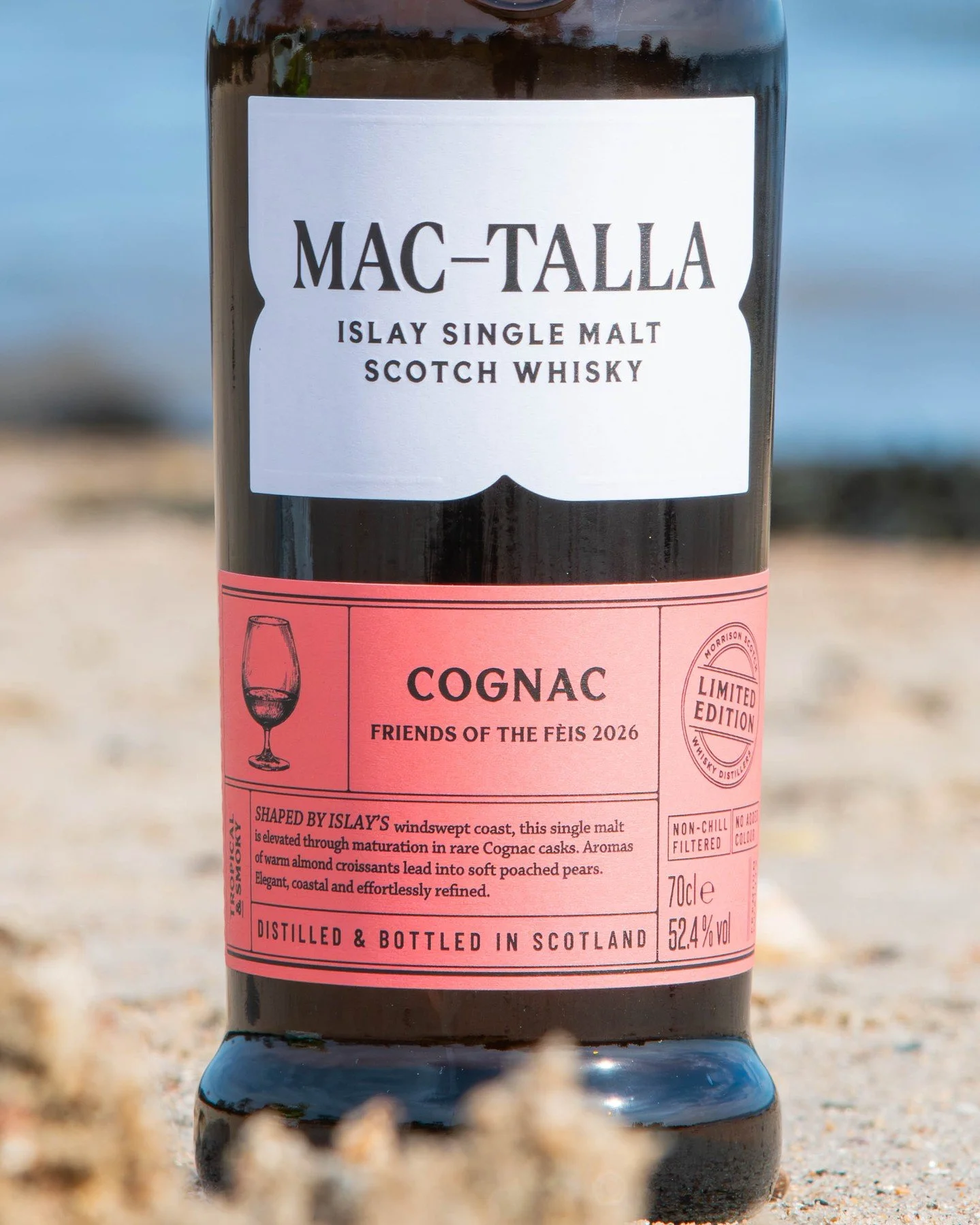 Tropical &amp; Smoky🍍⁠
⁠
Mac-Talla Cognac offers a complex palate of delicate peat smoke, poached pears and layers of warm buttery pastry.🥃⁠
⁠
Not long now until you can grab a bottle for yourself!⁠
-⁠
-⁠
-⁠
-⁠
-⁠
#islay #mactalla #scotch #whisky #