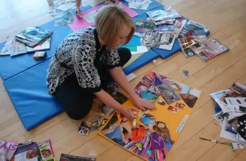 Female creating her Vision Board in London