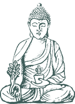 Drawing of Buddha statue to indicate offering Buddhist Therapy Services