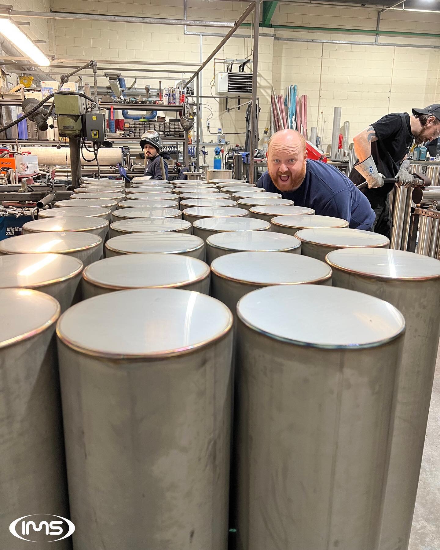 Lots of stainless steel sleeves going through the workshop ready to polished and Jarome can barely contain his excitement! 

#itsagreatdaytobeawelder #stainlesssleeves #polished