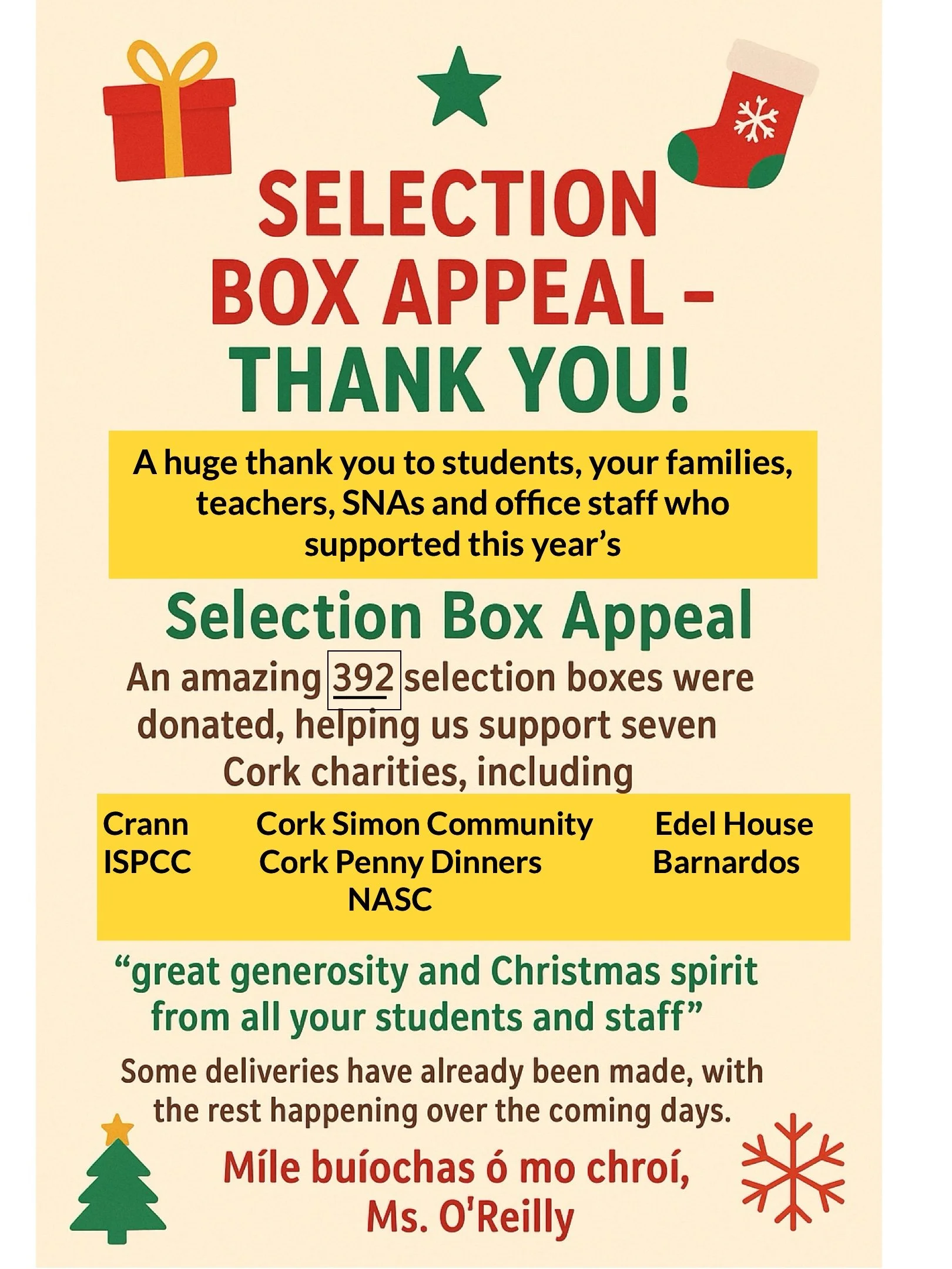 DCS Selection Box Appeal - 392 Boxes Donated!