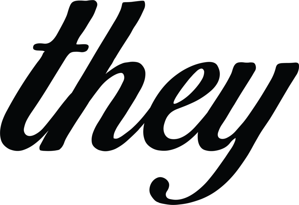 THEY — production studio logo (cursive wordmark).