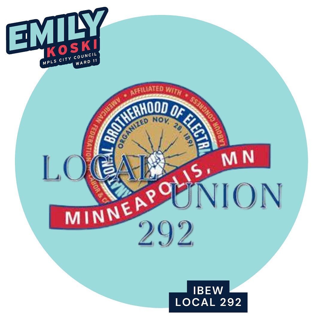 Hey Ward 11! I am excited to announce my campaign has been endorsed by IBEW Local 292! As a Minneapolis Council Member, I believe in the power of strong partnerships and the importance of supporting our local unions. Thank you IBEW Local 292 for your