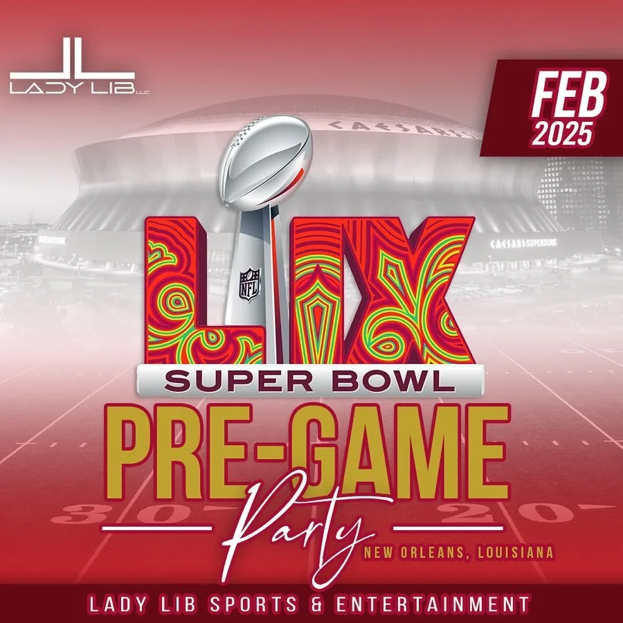 The Lady Lib Family looks forward to welcoming our team, our clients, our league partners, our vendors, and our friends to NOLA for our Super Bowl Pre-Game event. Save the Date! More to come...
.
.
.
#nflagent #NFL #CFL #UFL #NFLDraft #womeninsports