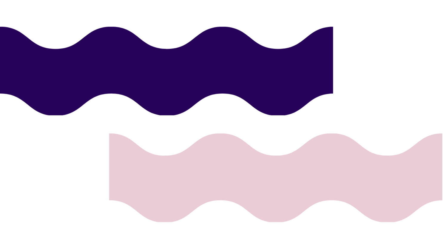 Three horizontal wavy lines stacked; top line is dark purple, middle line is black, bottom line is light pink.
