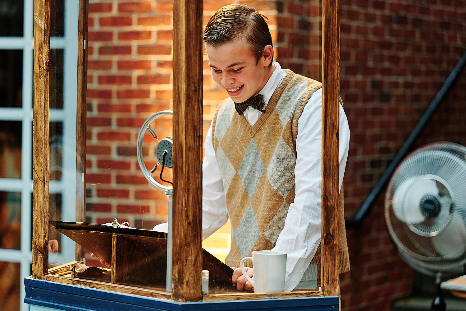  Max Peluso of Sewickley Academy high school engaged in a theater play War of the Worlds by H. G. Wells. The show is outdoors with COVID-19 social distancing and mask-wearing. 