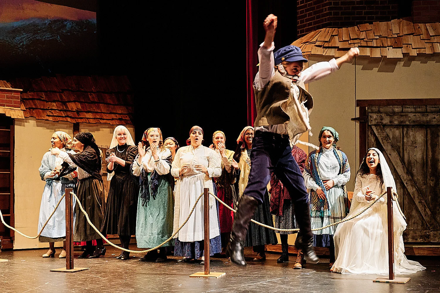  Serena Melonio is performing Avram and Fruma-Sarah in Sewickley Academy’s high school musical Fiddler on the Roof in February 2020. Pittsburgh, Western pennsylvania. Lots of dancing and action on stage. 