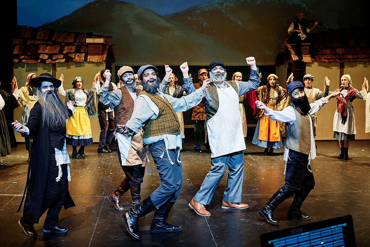  Ibrahim Khan is performing Tevye in Sewickley Academy’s high school musical Fiddler on the Roof in February 2020. Pittsburgh, Western pennsylvania. Lots of dancing and action on stage. 