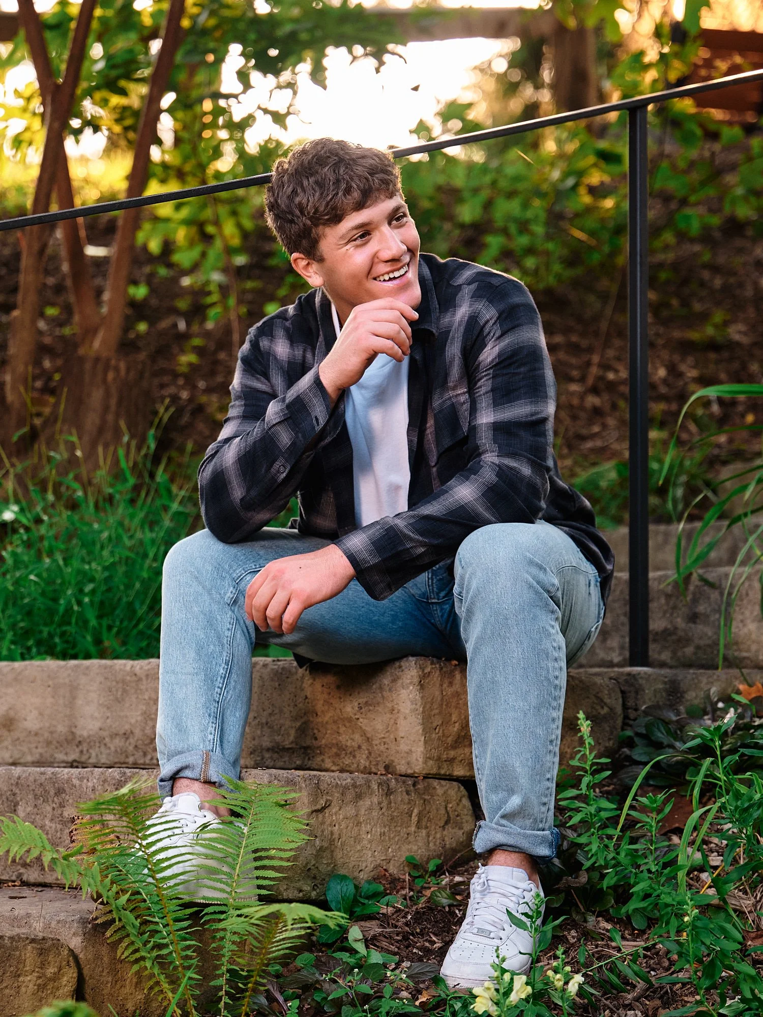  Colin Elias is posing for his high school senior portraits at Robin hill Park and at the baseball field in Moon park near Pittsburgh, PA. It’s still hot and sunny in September and feels like summer. 