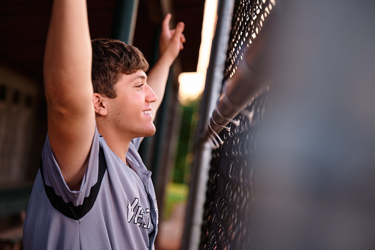  Colin Elias is posing for his high school senior portraits at Robin hill Park and at the baseball field in Moon park near Pittsburgh, PA. It’s still hot and sunny in September and feels like summer. 