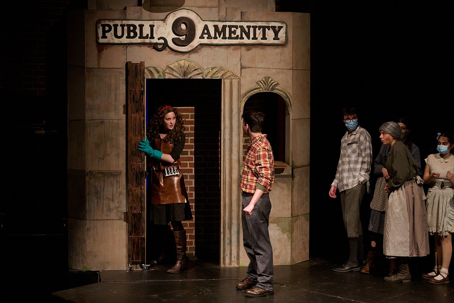  SEWICKLEY, PA, USA - MARCH 2ND 2022: High School students of Sewickley Academy are performing in an annual musical show “Urinetown” running on March 3rd-5th 2022. Claire Cable 