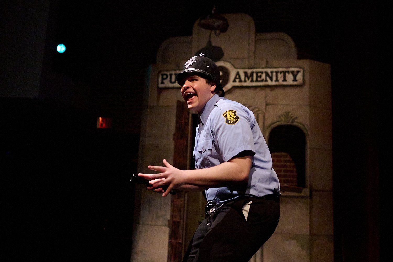  SEWICKLEY, PA, USA - MARCH 2ND 2022: High School students of Sewickley Academy are performing in an annual musical show “Urinetown” running on March 3rd-5th 2022. Ian Schneider. 