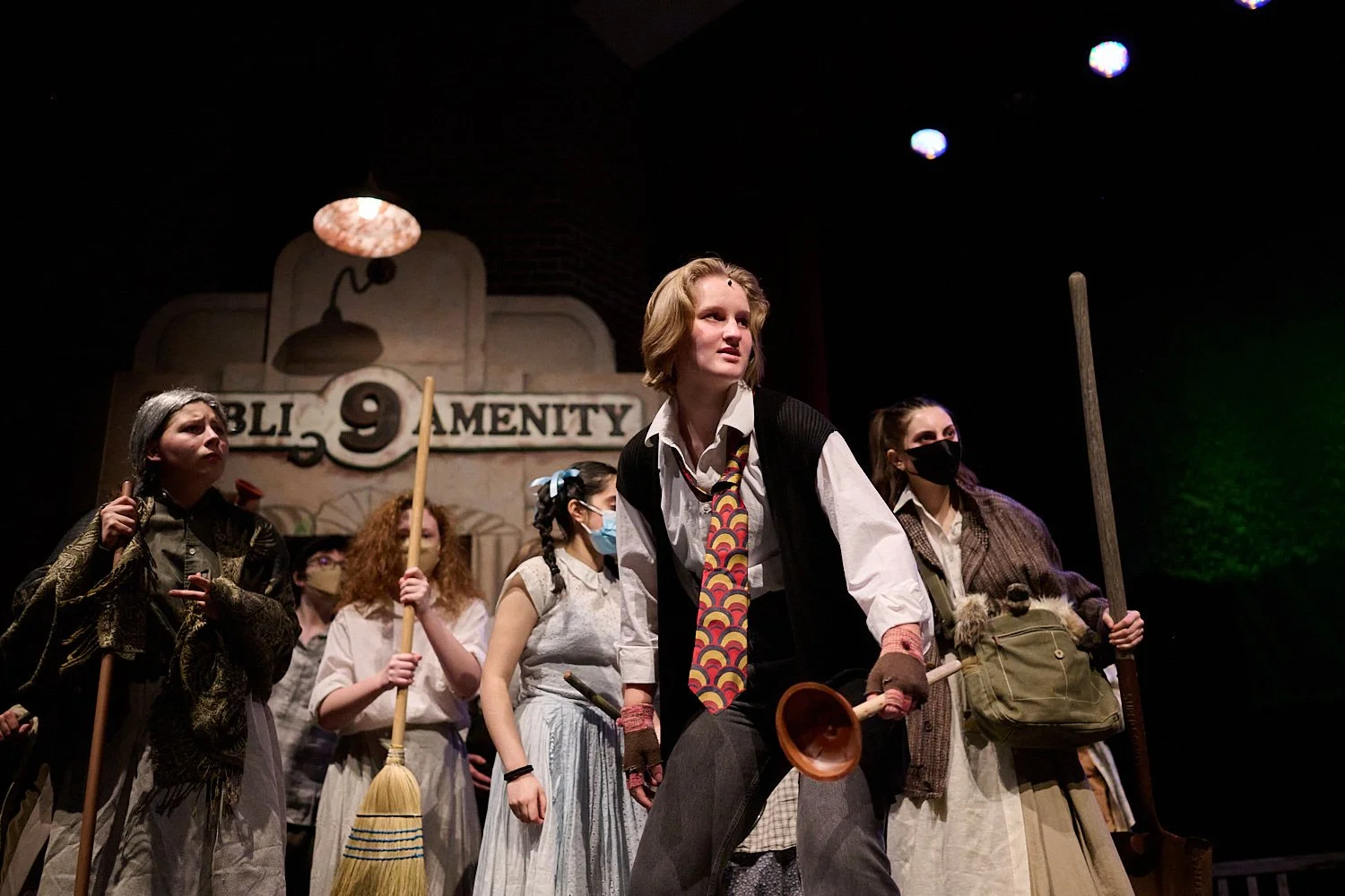  SEWICKLEY, PA, USA - MARCH 2ND 2022: High School students of Sewickley Academy are performing in an annual musical show “Urinetown” running on March 3rd-5th 2022. Alena Gurevich 