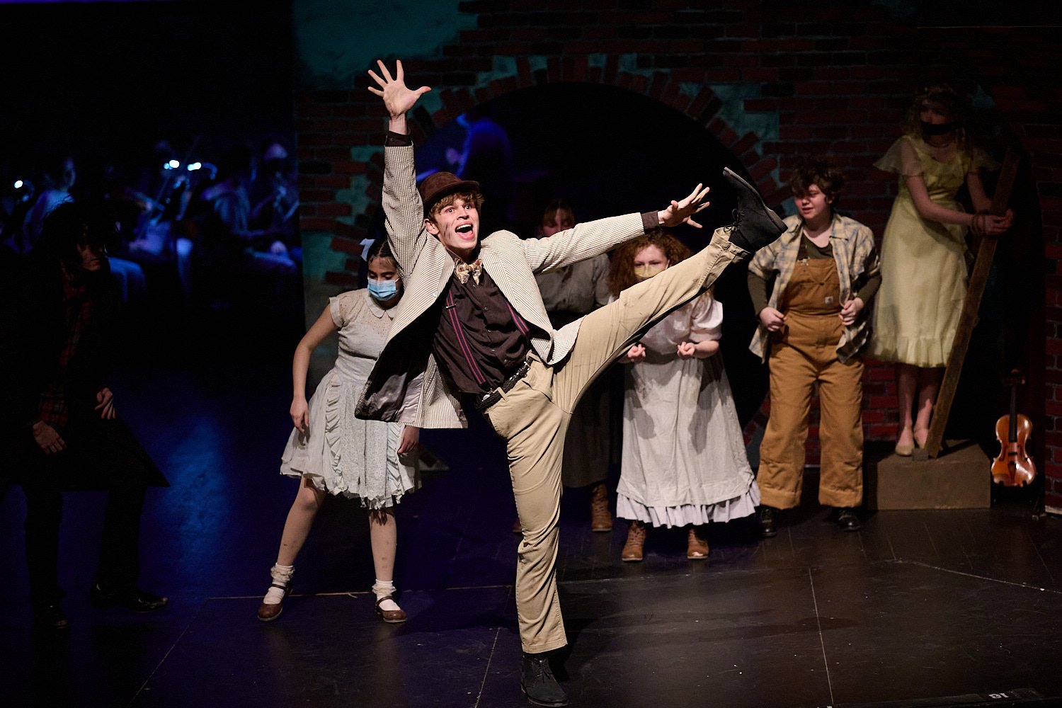  SEWICKLEY, PA, USA - MARCH 2ND 2022: High School students of Sewickley Academy are performing in an annual musical show “Urinetown” running on March 3rd-5th 2022. Max Peluso 
