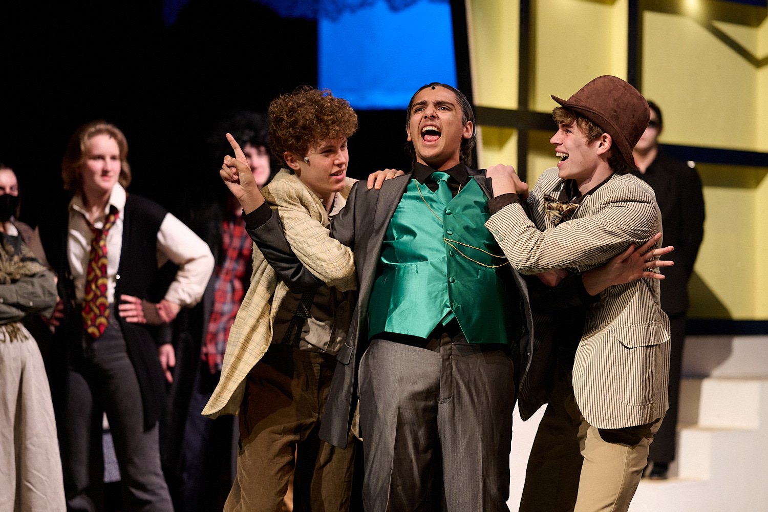  SEWICKLEY, PA, USA - MARCH 2ND 2022: High School students of Sewickley Academy are performing in an annual musical show “Urinetown” running on March 3rd-5th 2022. Max Peluso 