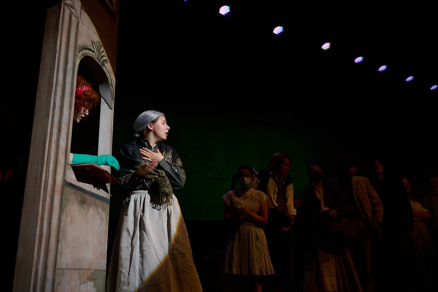  SEWICKLEY, PA, USA - MARCH 2ND 2022: High School students of Sewickley Academy are performing in an annual musical show “Urinetown” running on March 3rd-5th 2022. Brooke Menzock 