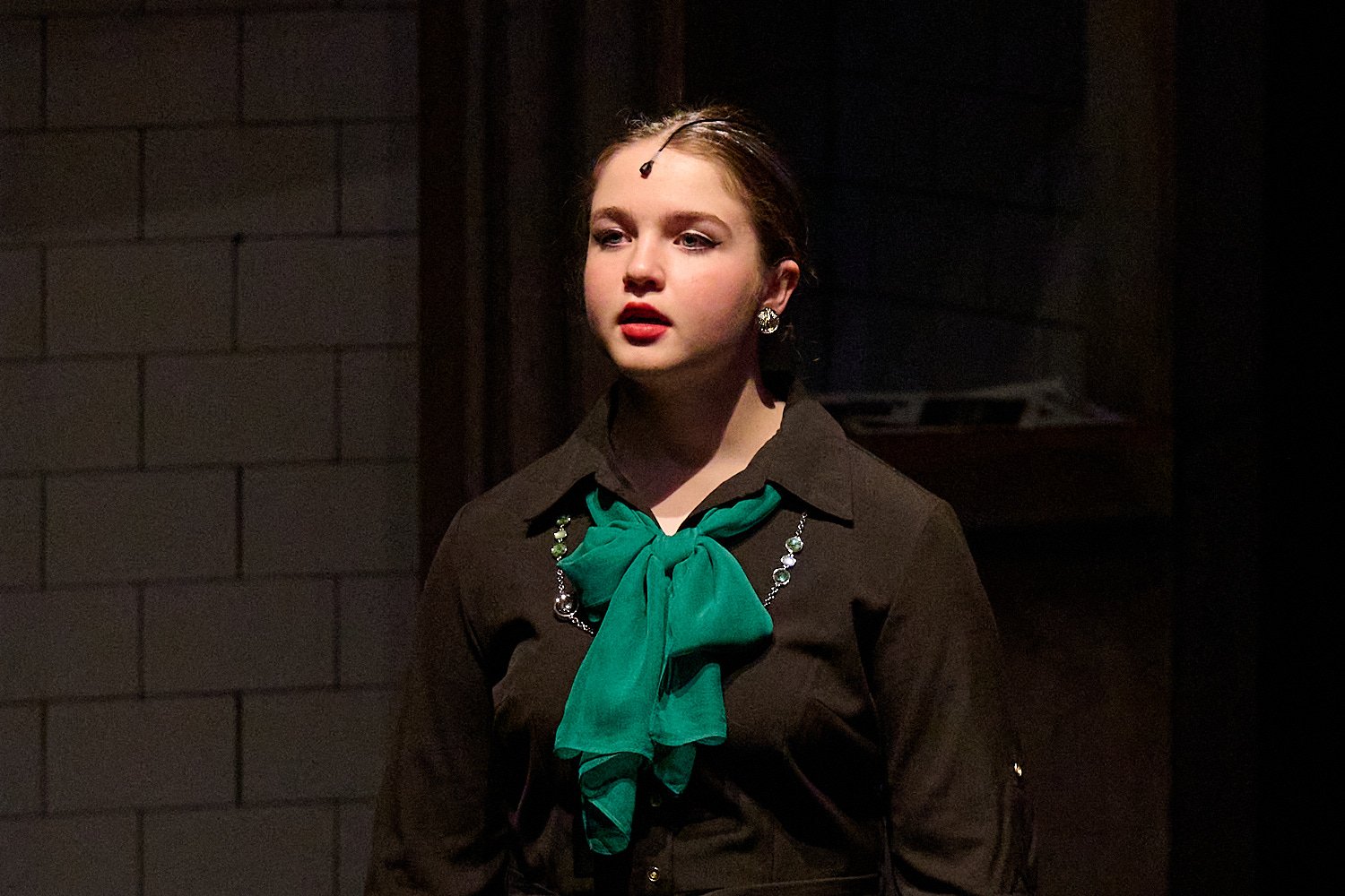  SEWICKLEY, PA, USA - MARCH 2ND 2022: High School students of Sewickley Academy are performing in an annual musical show “Urinetown” running on March 3rd-5th 2022. Grace Armutat 