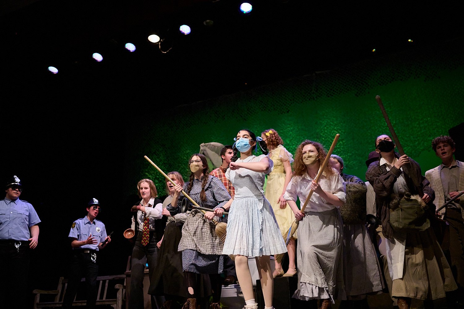  SEWICKLEY, PA, USA - MARCH 2ND 2022: High School students of Sewickley Academy are performing in an annual musical show “Urinetown” running on March 3rd-5th 2022. Sarah Grand 