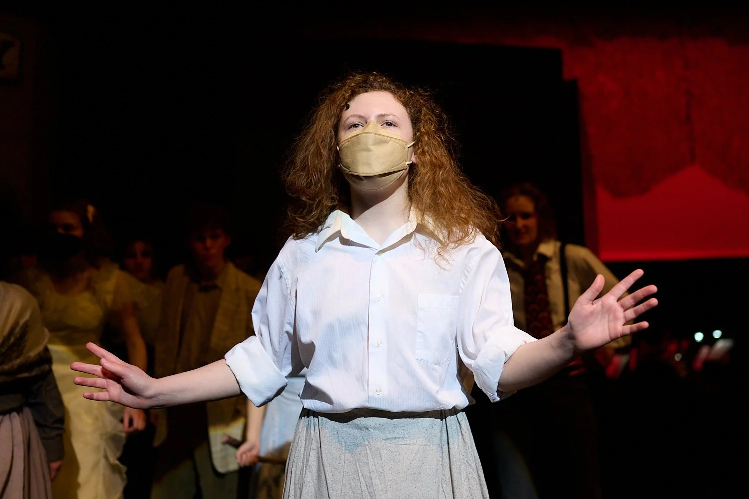  SEWICKLEY, PA, USA - MARCH 2ND 2022: High School students of Sewickley Academy are performing in an annual musical show “Urinetown” running on March 3rd-5th 2022. Sarah Grand 