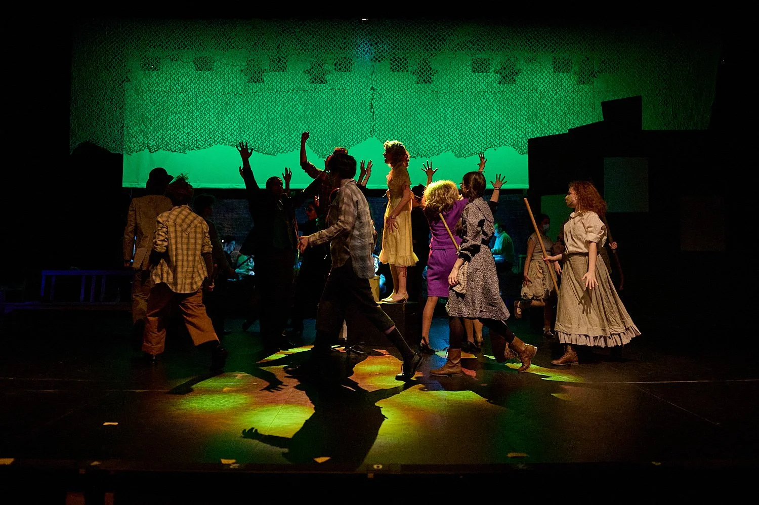  SEWICKLEY, PA, USA - MARCH 2ND 2022: High School students of Sewickley Academy are performing in an annual musical show “Urinetown” running on March 3rd-5th 2022. Sarah Grand 