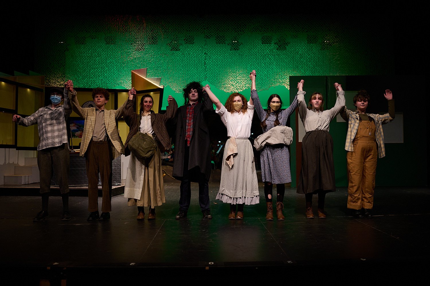  SEWICKLEY, PA, USA - MARCH 2ND 2022: High School students of Sewickley Academy are performing in an annual musical show “Urinetown” running on March 3rd-5th 2022. Sarah Grand 