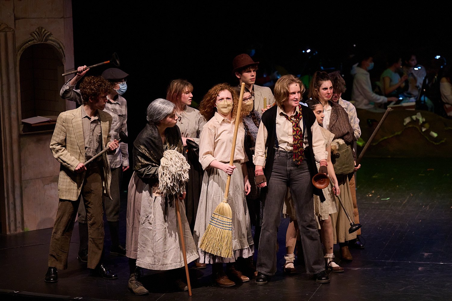  SEWICKLEY, PA, USA - MARCH 2ND 2022: High School students of Sewickley Academy are performing in an annual musical show “Urinetown” running on March 3rd-5th 2022. Sarah Grand 