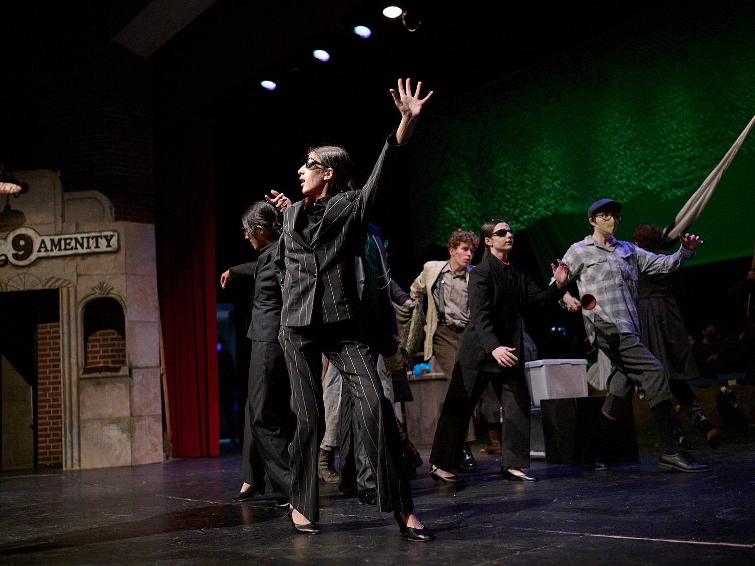  SEWICKLEY, PA, USA - MARCH 2ND 2022: High School students of Sewickley Academy are performing in an annual musical show “Urinetown” running on March 3rd-5th 2022. Avni Kathju 