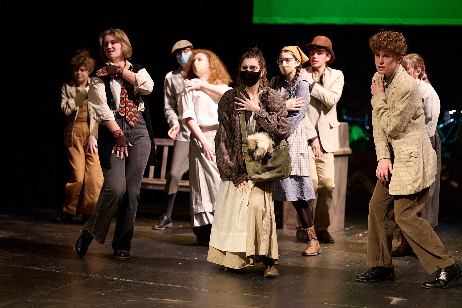  SEWICKLEY, PA, USA - MARCH 2ND 2022: High School students of Sewickley Academy are performing in an annual musical show “Urinetown” running on March 3rd-5th 2022. Alexandra Cordle 