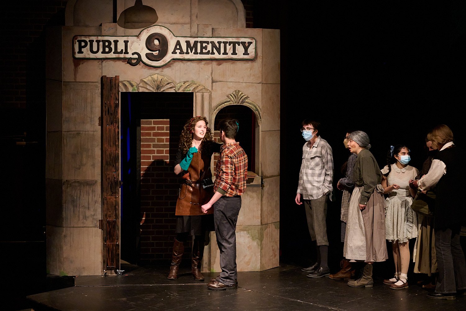  SEWICKLEY, PA, USA - MARCH 2ND 2022: High School students of Sewickley Academy are performing in an annual musical show “Urinetown” running on March 3rd-5th 2022. Ella Tominac-Ural 