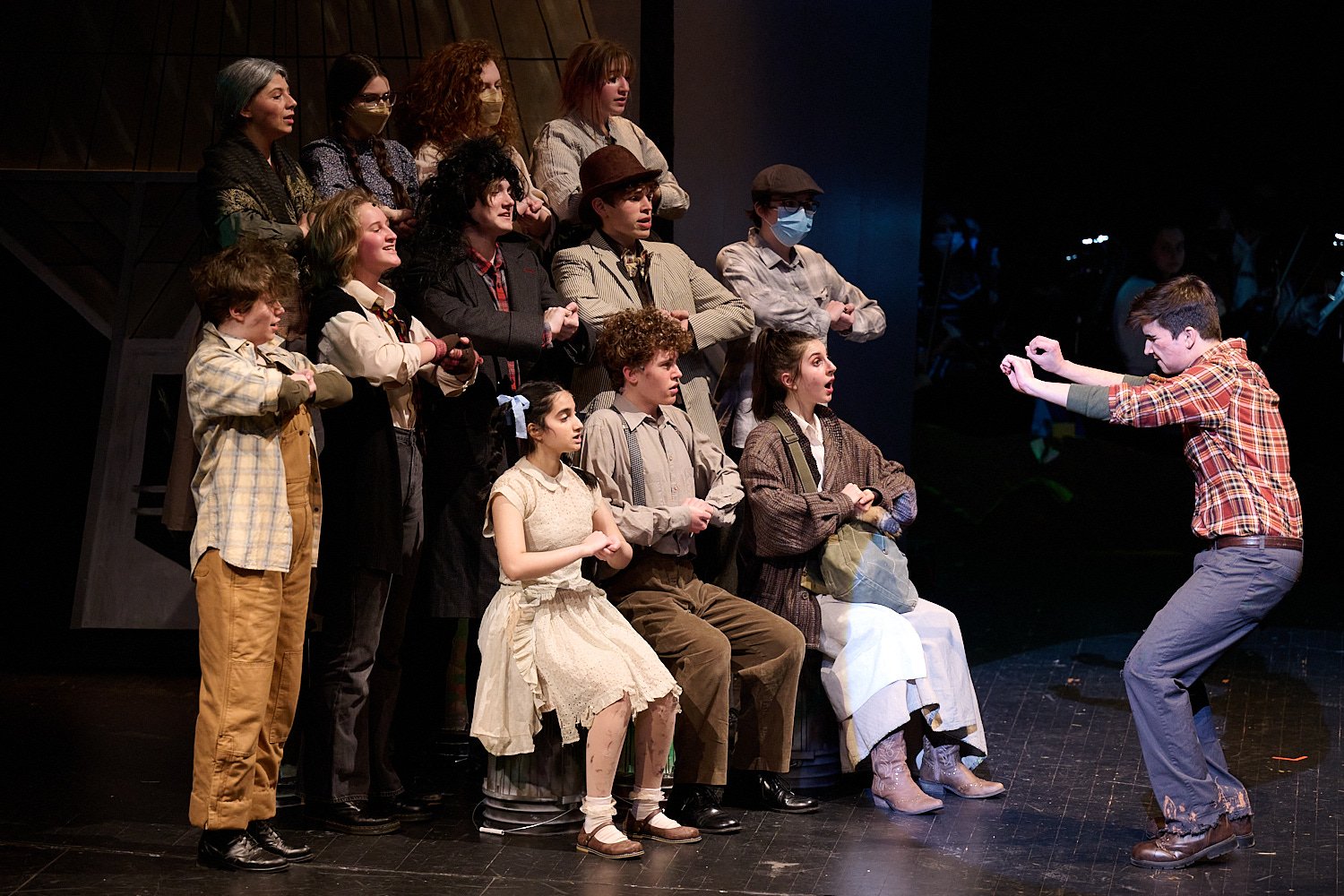  SEWICKLEY, PA, USA - MARCH 2ND 2022: High School students of Sewickley Academy are performing in an annual musical show “Urinetown” running on March 3rd-5th 2022. Kayla Hall 