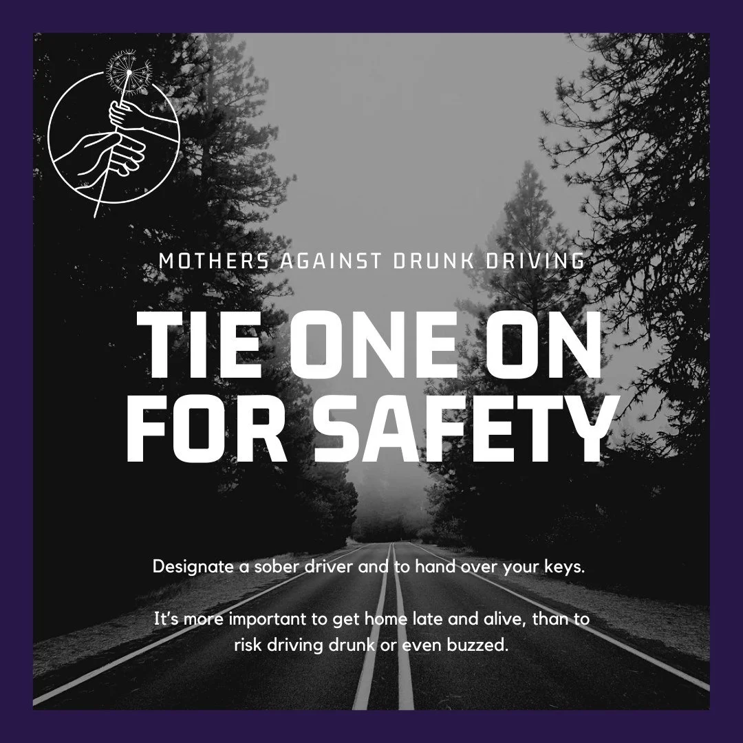 ✨ This holiday season, let's prioritize what truly matters: getting home safely to our loved ones. The MADD Tie One On For Safety Holiday Campaign reminds us all to designate a sober driver. Because nothing is more precious than family. ❤️ If you or 