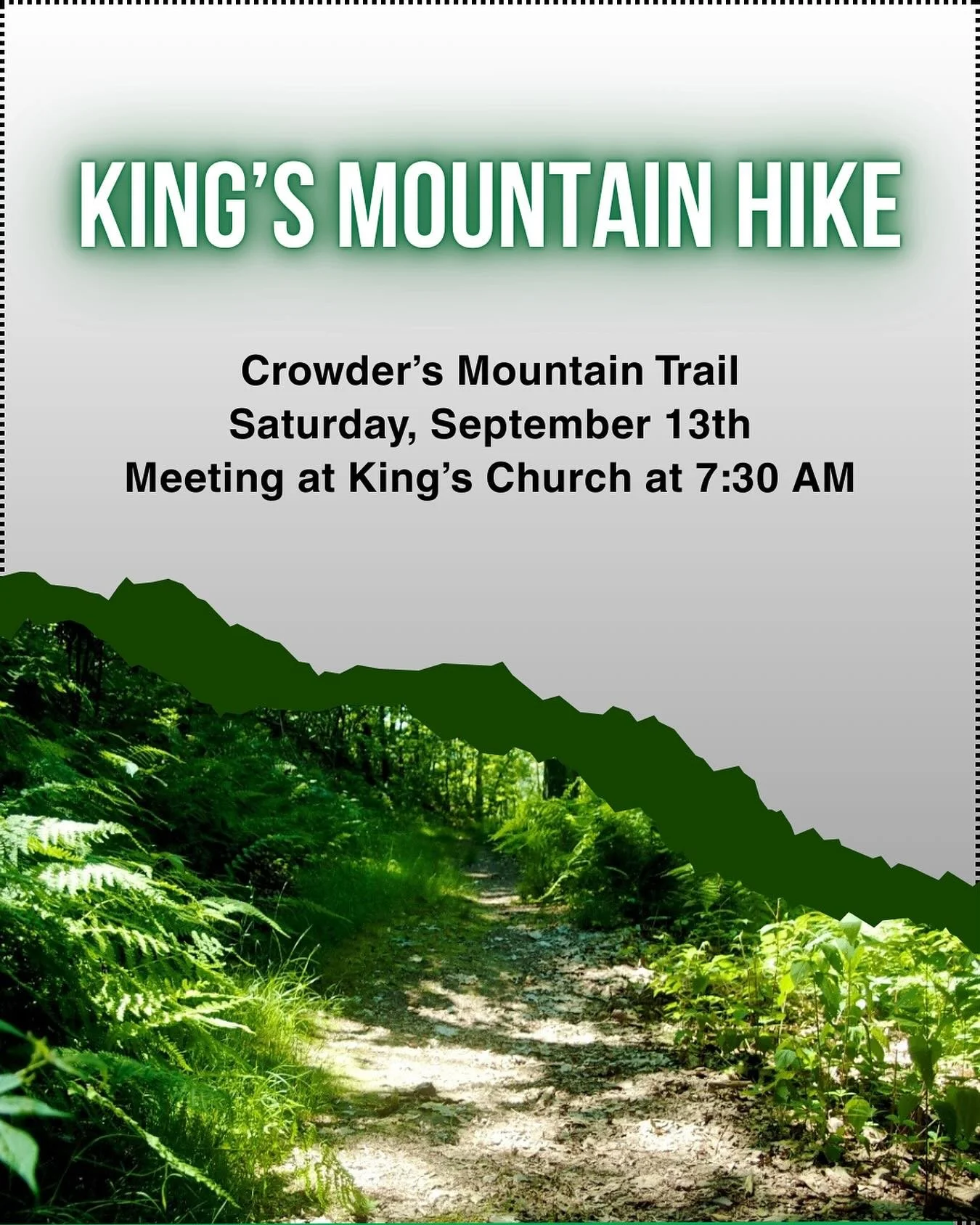 Looking for a break from studying? Let&rsquo;s hit the trails and trade our textbooks for some fresh air, scenic views, and fun time with friends! Join us Saturday, September 13th for our annual Crowder&rsquo;s Mountain Hike at King&rsquo;s Mountain 