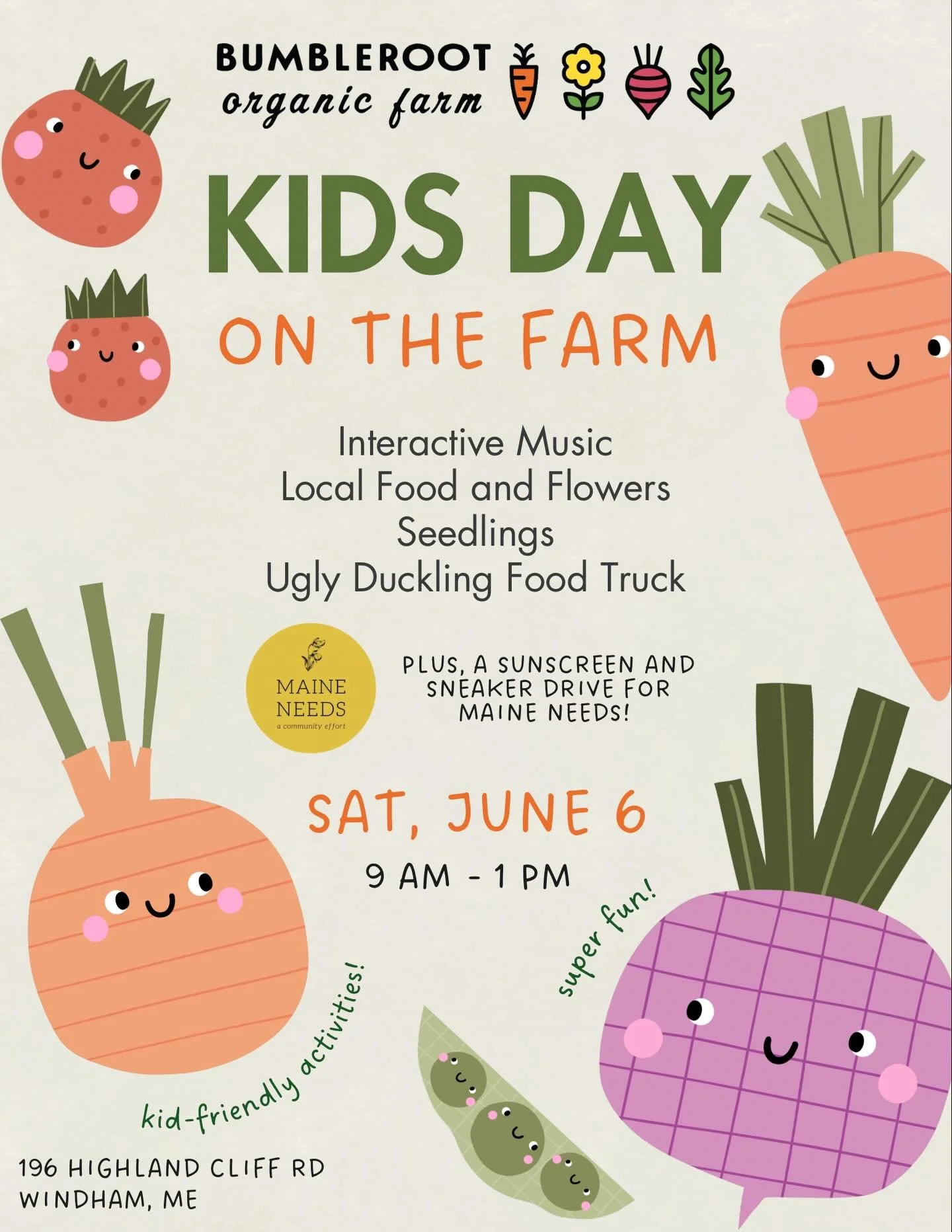 Coming up on June 6, we&rsquo;ve got Kids Day on the farm!! It&rsquo;s all the fun of our normal Saturday market from 9-1, PLUS some extra special guests. @kindkidsmusic and @uglyducklingmaine are joining us for a big day of family-friend fun! 🤩 

A