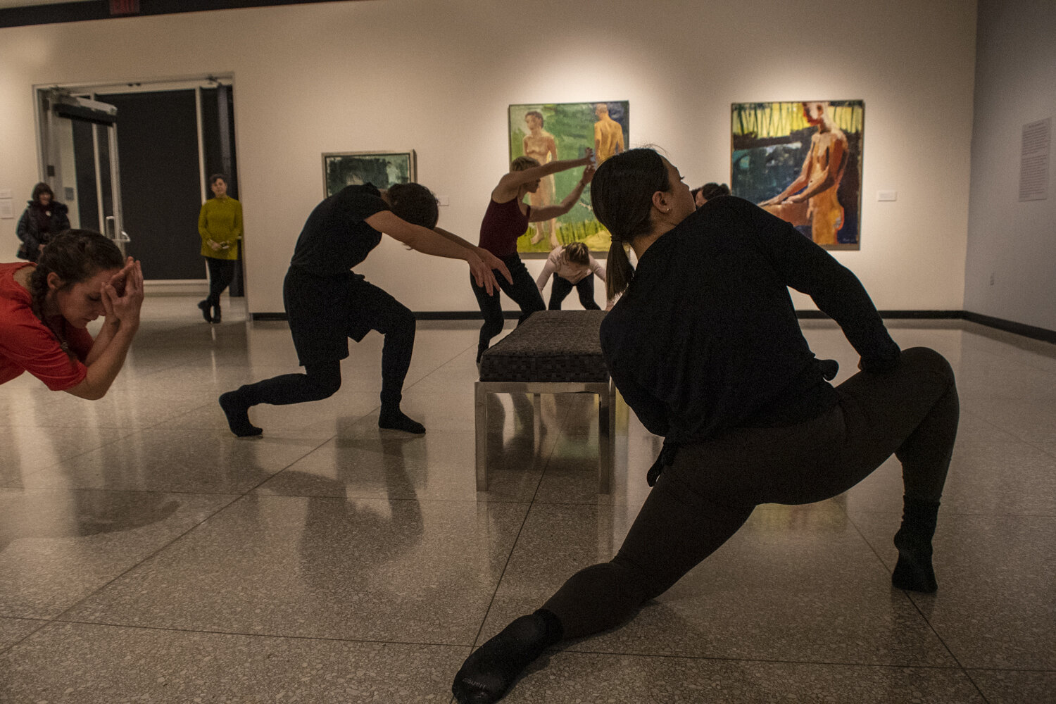 Company Dancers in Art Gallery Performing
