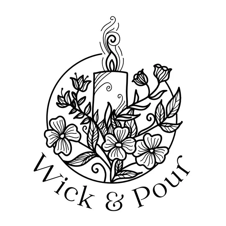 Wick & Pour Logo Design