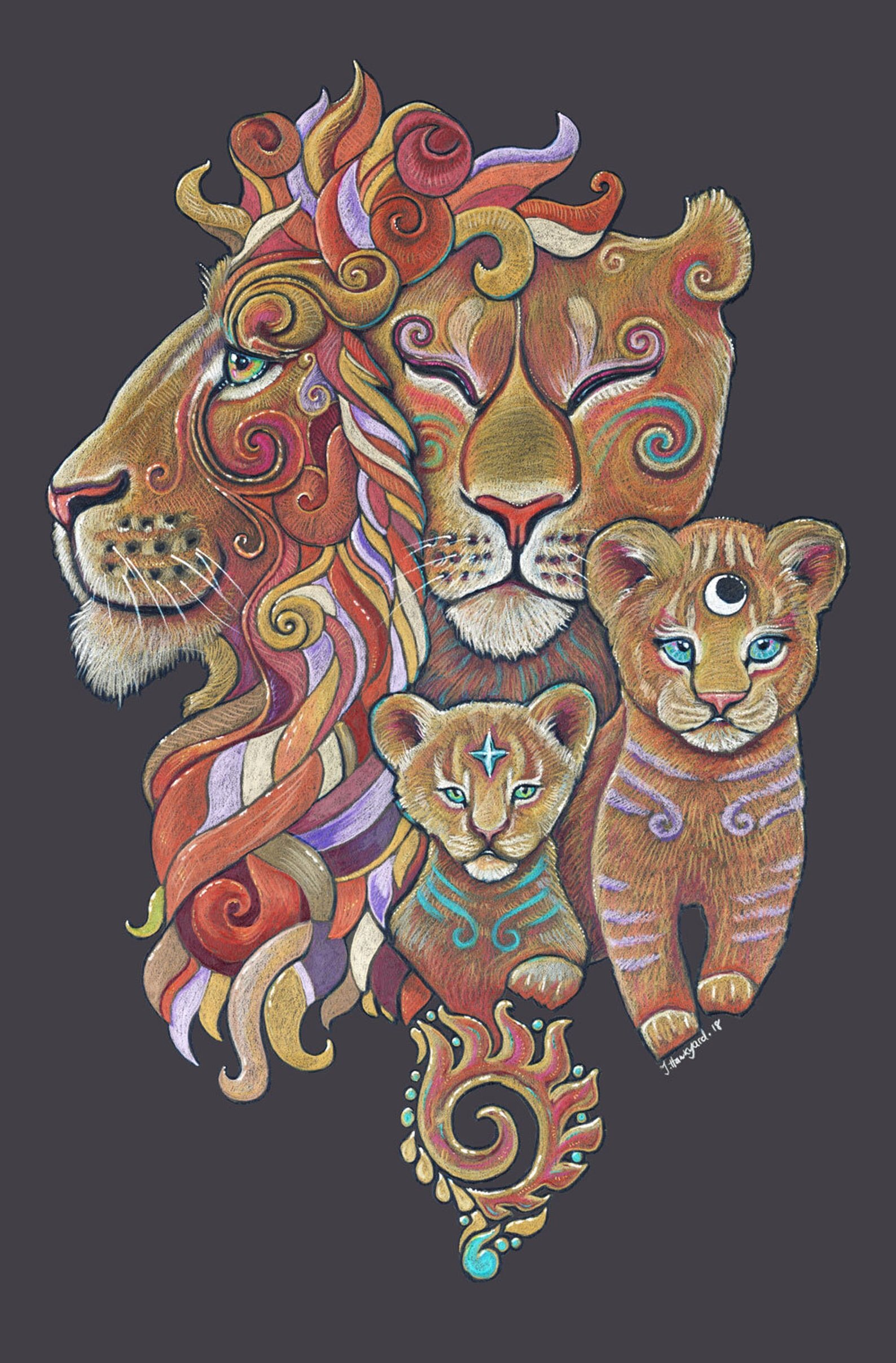 Lion Tree Drawing | Janet Hyun Art