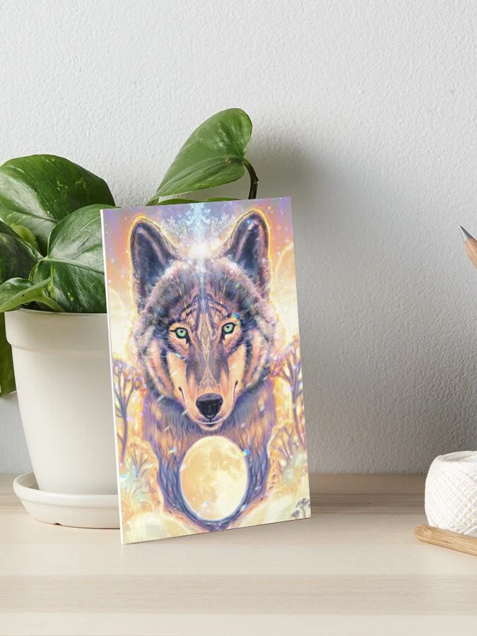 Preview image of Wolf Moon printed on a board print.