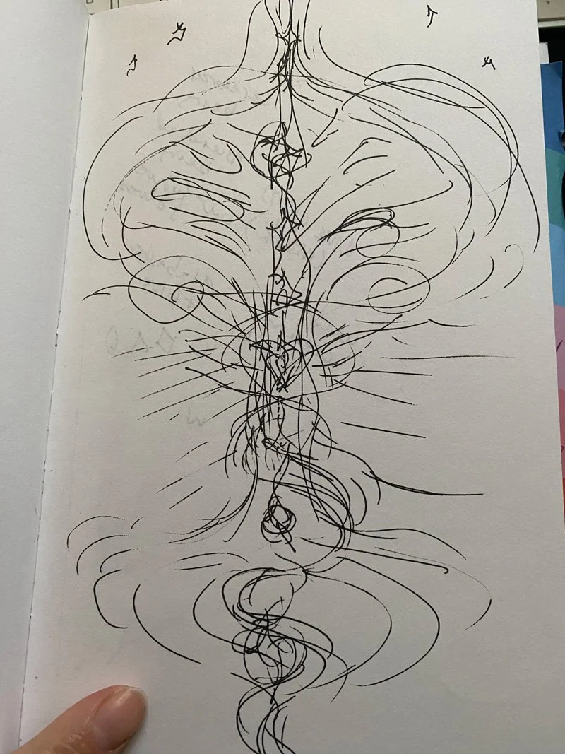Sketch for a client vision in pen and ink.