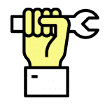 Icon of a hand holding a wrench