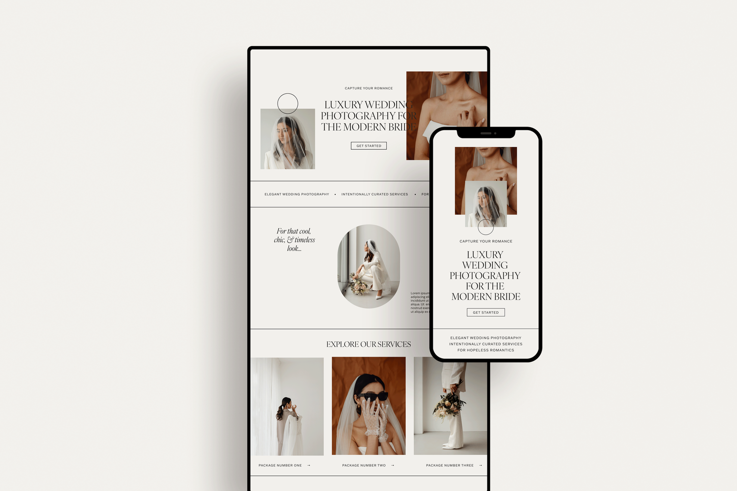 Elegant Website Template for Photographers and Wedding Professionals