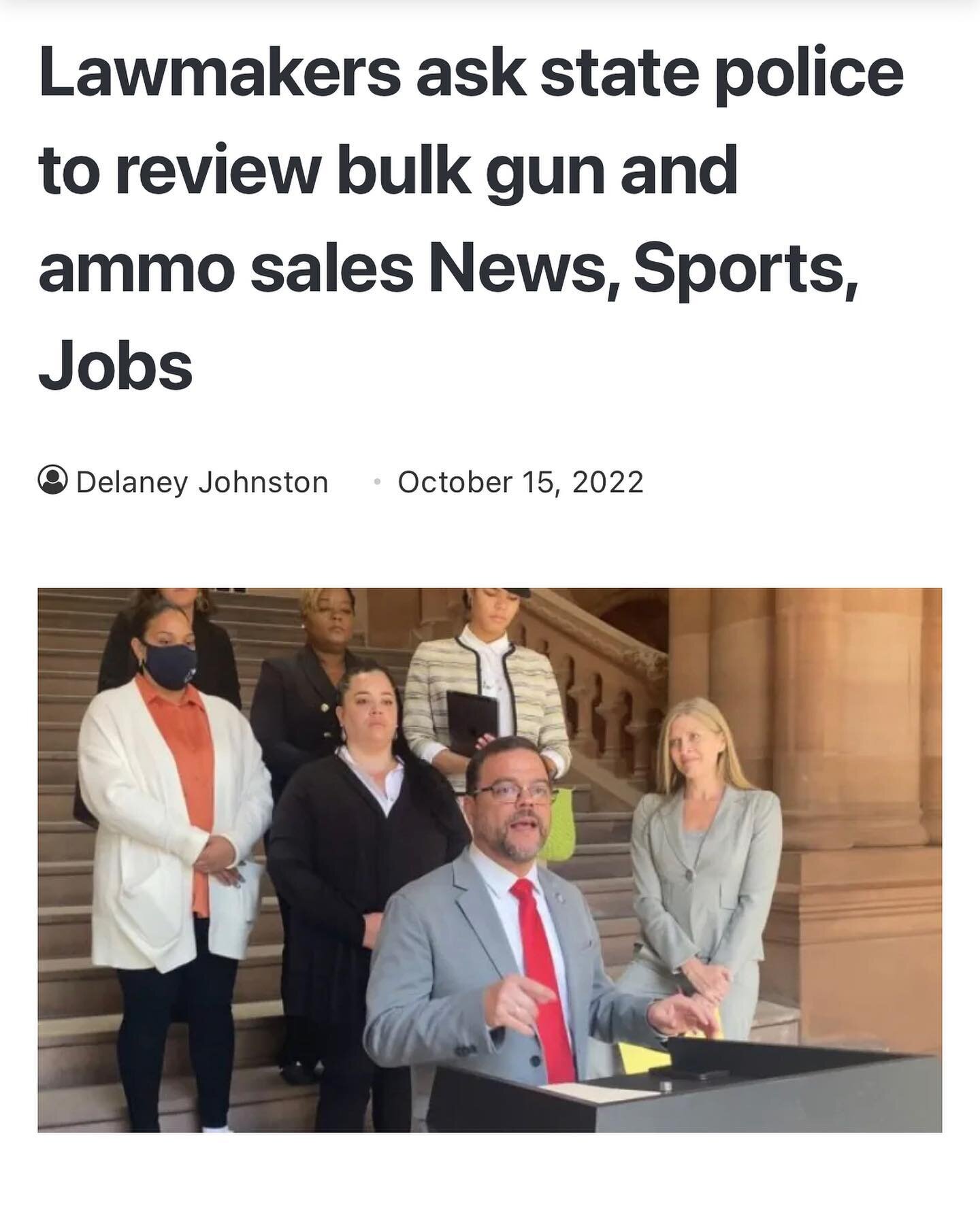 My legislation will monitor bulk sales of ammunition and weapons.