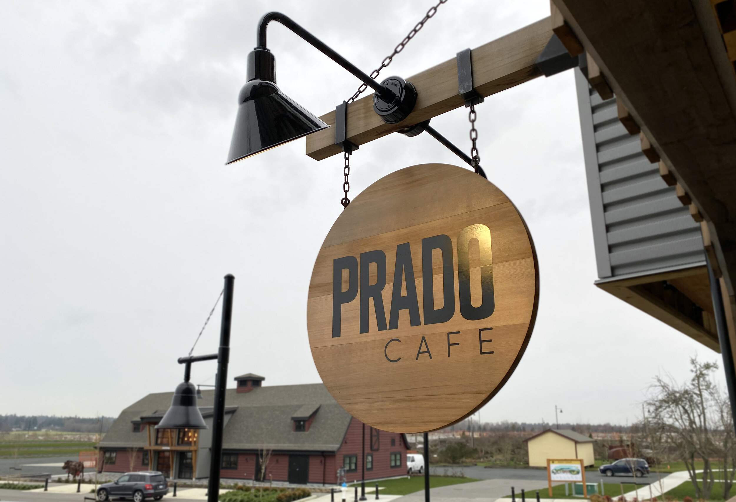 Prado Cafe | Wood Sign with Vinyl Text