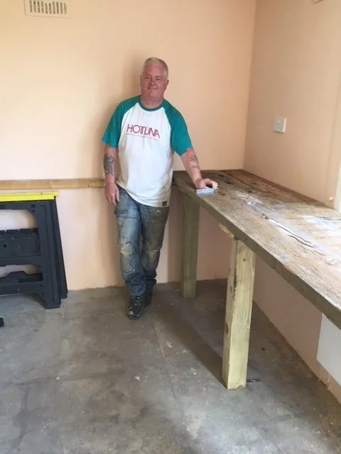 Ramy made wood benches.JPG