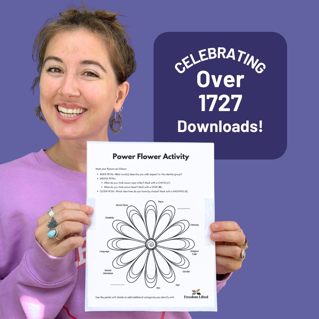 2023 Things We're Proud of: Our Power Flower has been downloaded 1727 times from our website since January 2023. It's one of our greatest tools to introduce people to identity and power!
