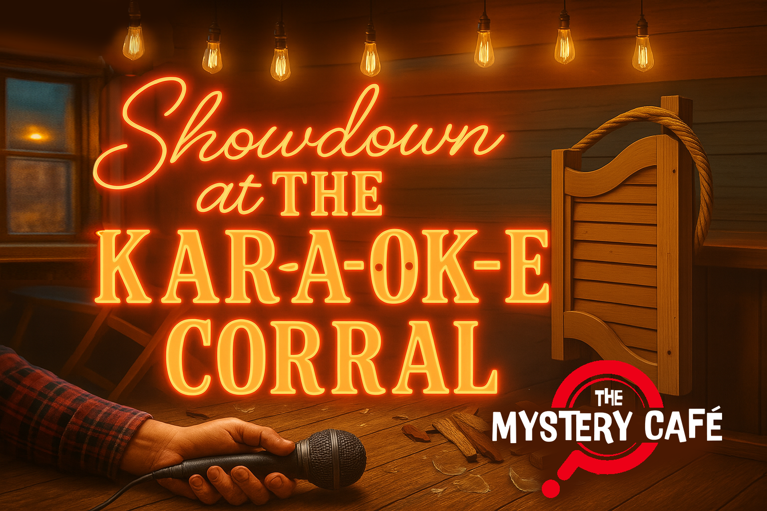 The Mystery Café presents - “Showdown at the Kara-OK-e Corral”