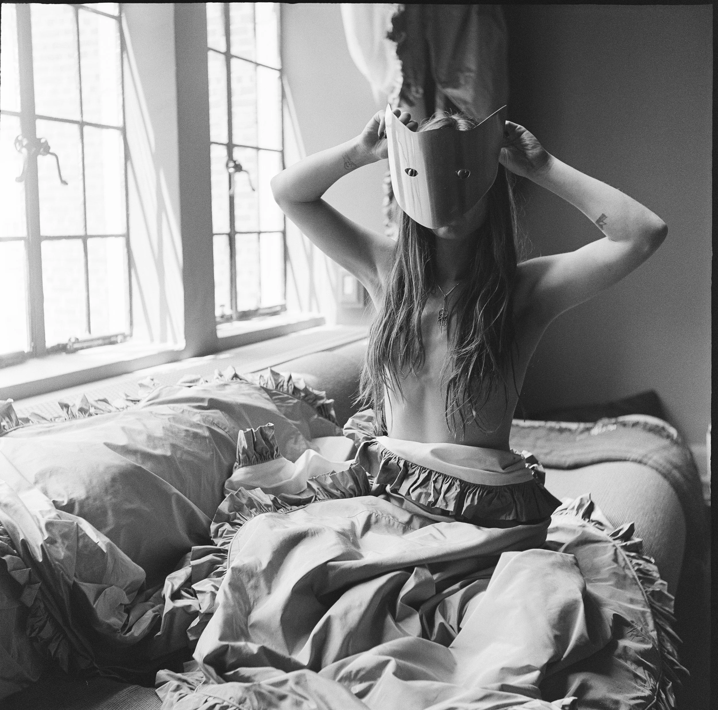 Violet with cat mask, 2026