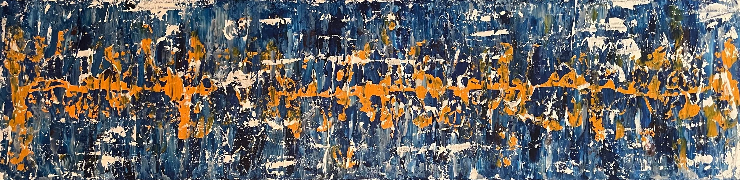 "maria" - 12"x36" - acrylic and molding paste on canvas