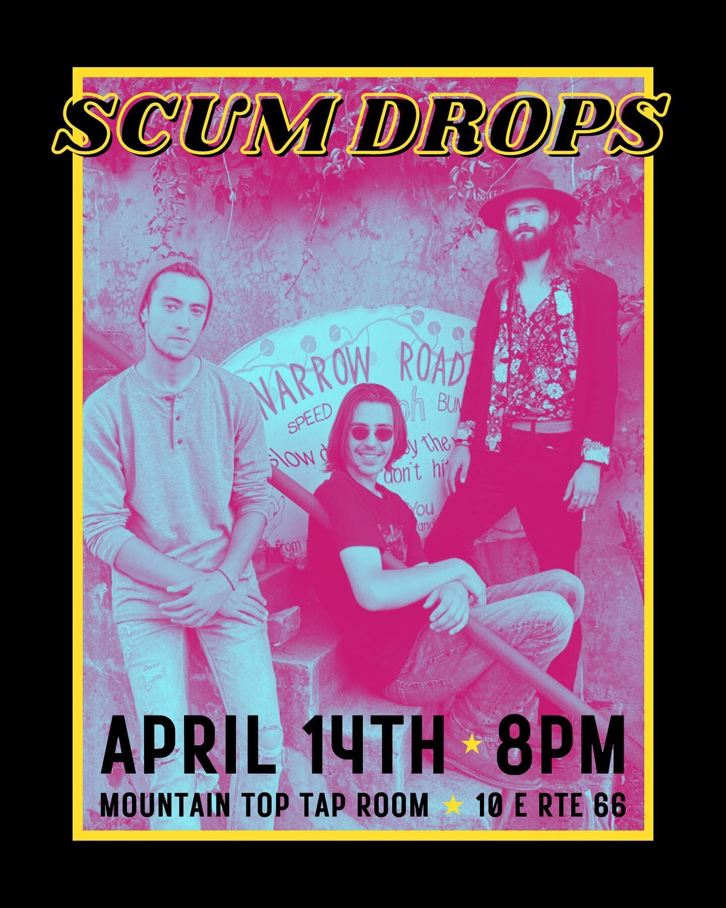 Tomorrow your favorite psychedelic rock band is back! See the @scumdropsband at 8!