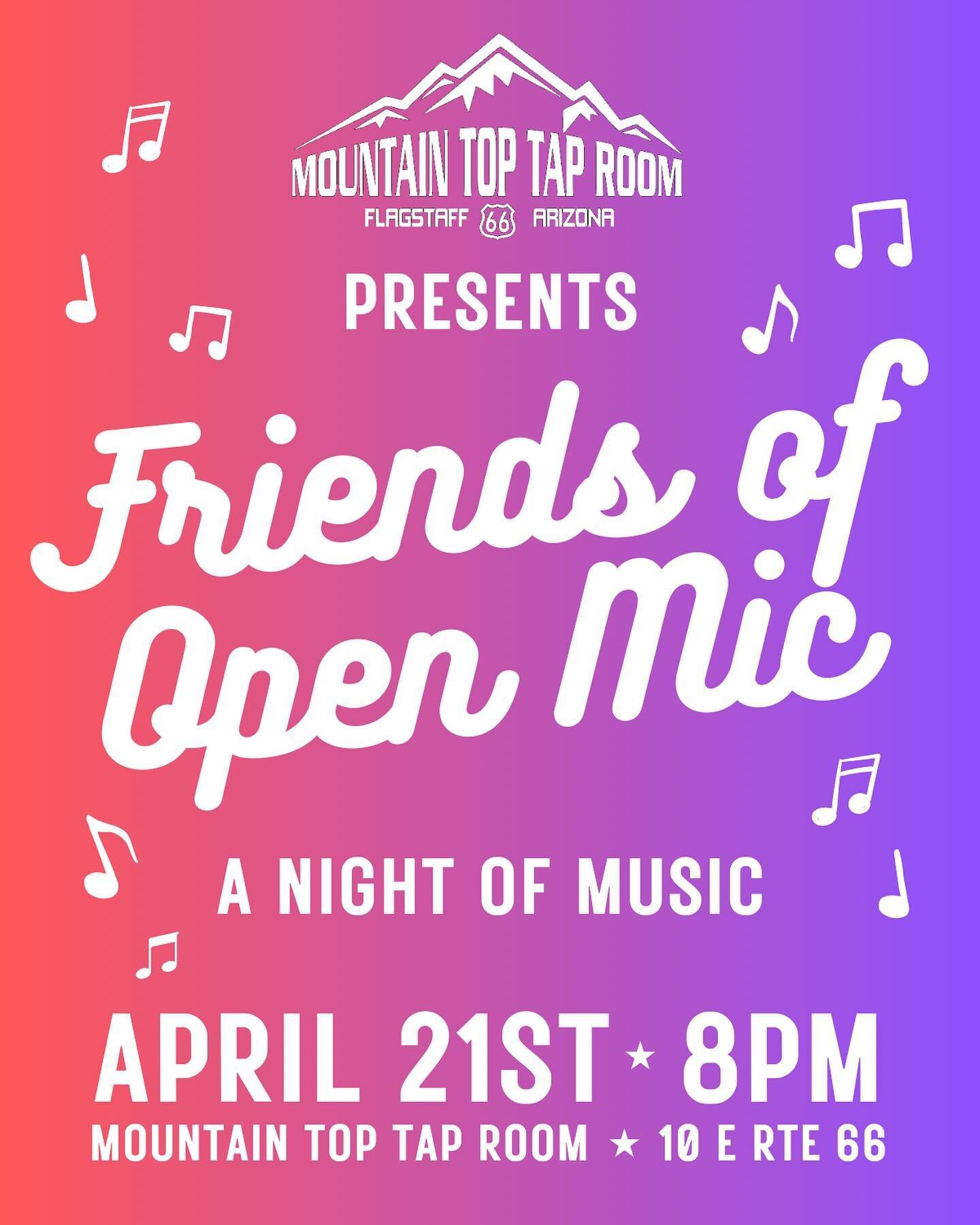 Tonight! 🎶 Come see your open mic favorites Jeremiah Curnalia, Double Trouble, Eric Caroffino, and Penguin Board Meeting! 🎶