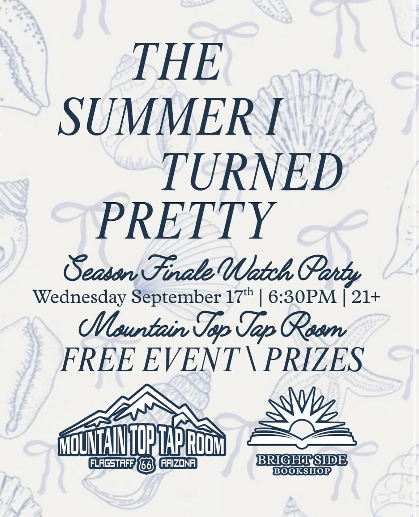 Join us for the season finale watch party 😍 we will have drink specials and TSITP bingo!🥳 Surround sound Belly hits different with a beer 🍺 hope to see you there #21+ #teamjeremiah #teamconrad #downtownflagstaff @downtownflagstaff